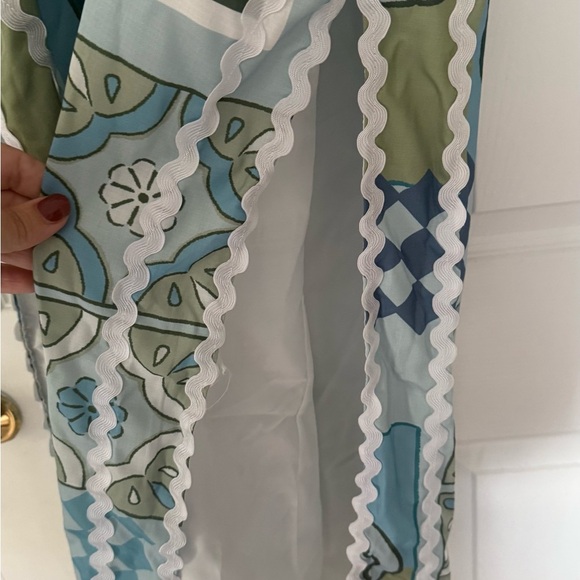 NWT Women's Dalia MacPhee Blue Maxi Sundress Size Large Side Slits - Picture 10 of 12